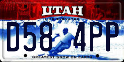 UT license plate D584PP