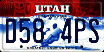 UT license plate D584PS
