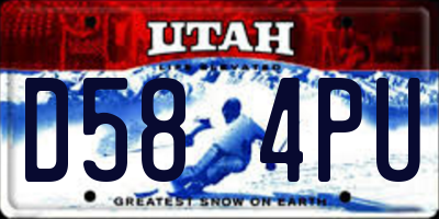 UT license plate D584PU