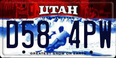 UT license plate D584PW