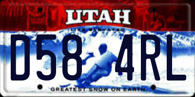 UT license plate D584RL
