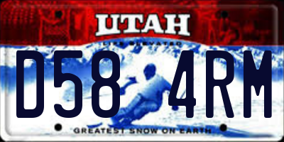 UT license plate D584RM