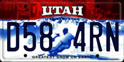 UT license plate D584RN