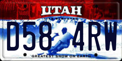UT license plate D584RW