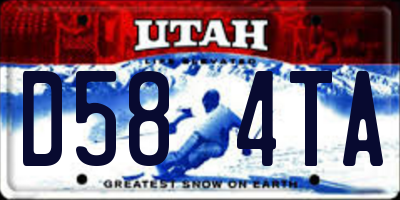 UT license plate D584TA