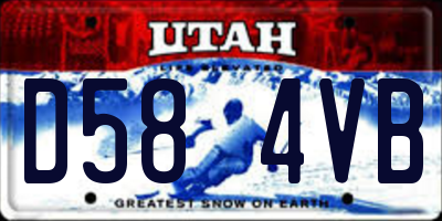 UT license plate D584VB