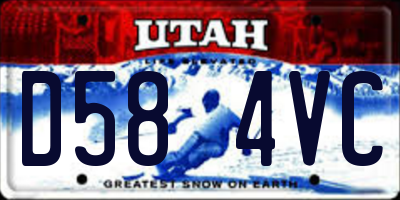 UT license plate D584VC
