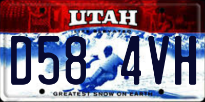 UT license plate D584VH