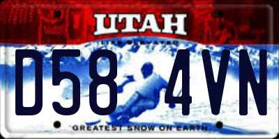 UT license plate D584VN