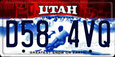 UT license plate D584VQ