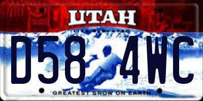 UT license plate D584WC