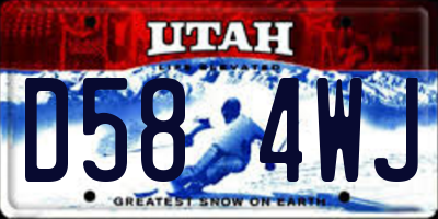 UT license plate D584WJ