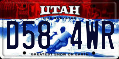 UT license plate D584WR