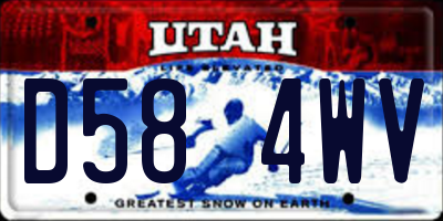 UT license plate D584WV