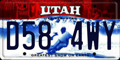 UT license plate D584WY