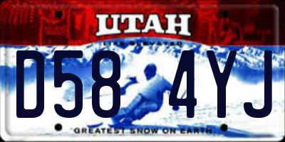 UT license plate D584YJ
