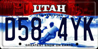 UT license plate D584YK