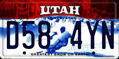 UT license plate D584YN
