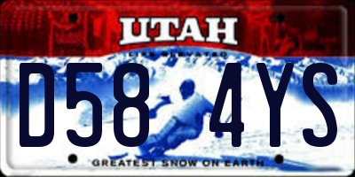 UT license plate D584YS