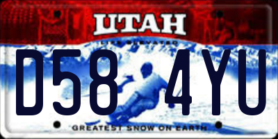 UT license plate D584YU