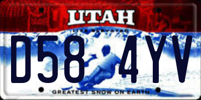 UT license plate D584YV