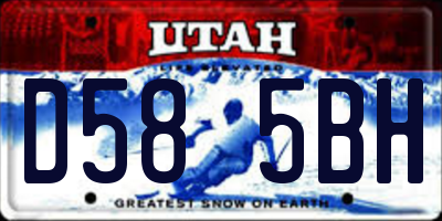 UT license plate D585BH