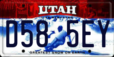 UT license plate D585EY