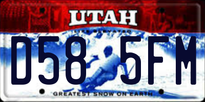 UT license plate D585FM