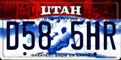 UT license plate D585HR
