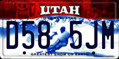 UT license plate D585JM
