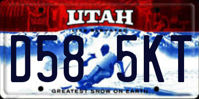 UT license plate D585KT