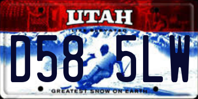 UT license plate D585LW
