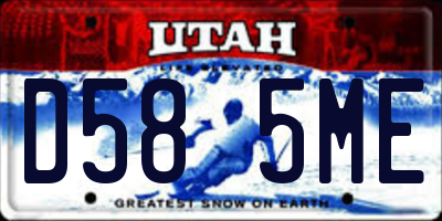 UT license plate D585ME