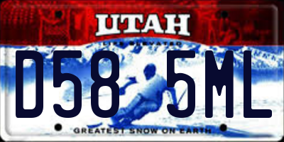 UT license plate D585ML