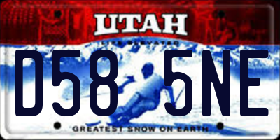UT license plate D585NE