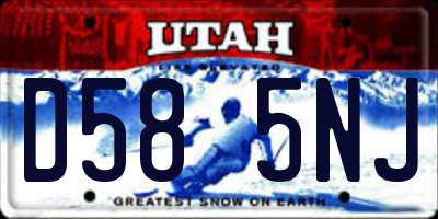 UT license plate D585NJ