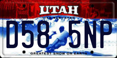 UT license plate D585NP
