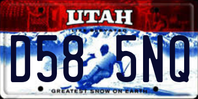 UT license plate D585NQ