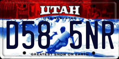 UT license plate D585NR