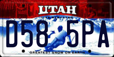 UT license plate D585PA
