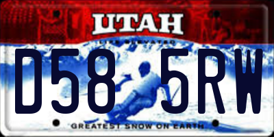 UT license plate D585RW