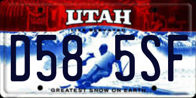 UT license plate D585SF
