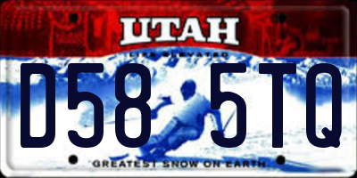UT license plate D585TQ