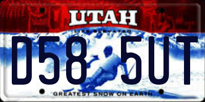 UT license plate D585UT