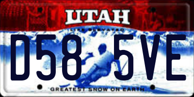 UT license plate D585VE