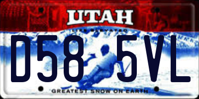 UT license plate D585VL