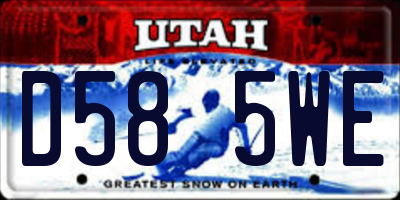 UT license plate D585WE