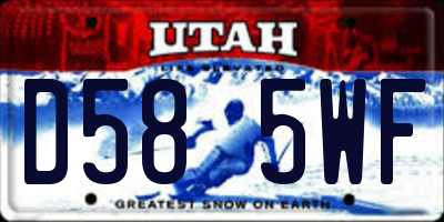UT license plate D585WF