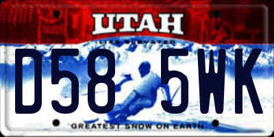 UT license plate D585WK