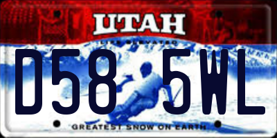 UT license plate D585WL